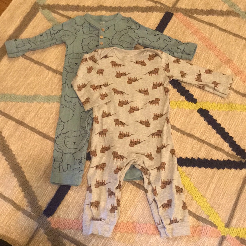 Two long sleeved rompers- Just one You by Carters